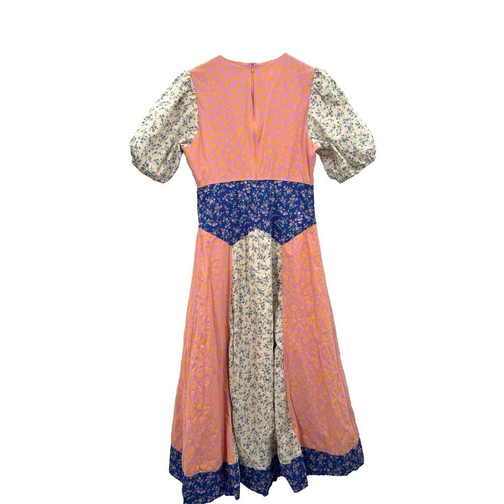 English Factory Mixed Print Cotton Maxi Dress M Country Patchwork Prairie Cottag - Picture 3 of 11